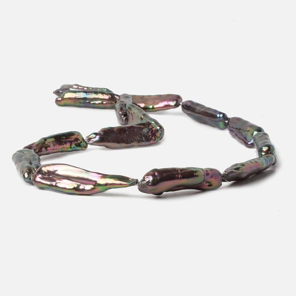 18x9-27x8mm Peacock Straight Drill Biwa Freshwater Pearl 16 inch 14 pcs