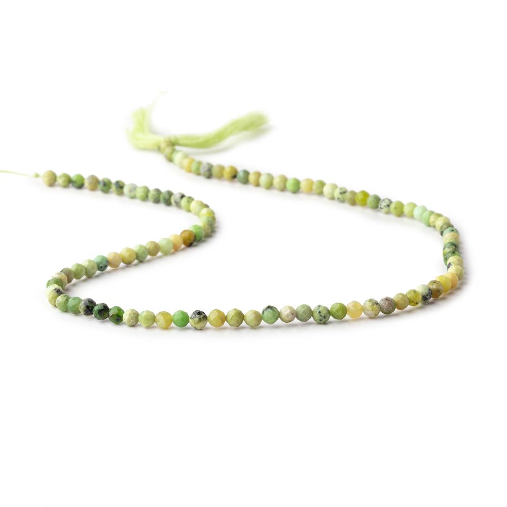 3mm Lemon Chrysoprase microfaceted round beads 13 inch 100 pieces