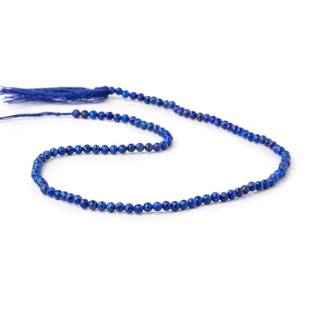 3mm Lapis Lazuli micro faceted round beads 13 inch 110 pieces