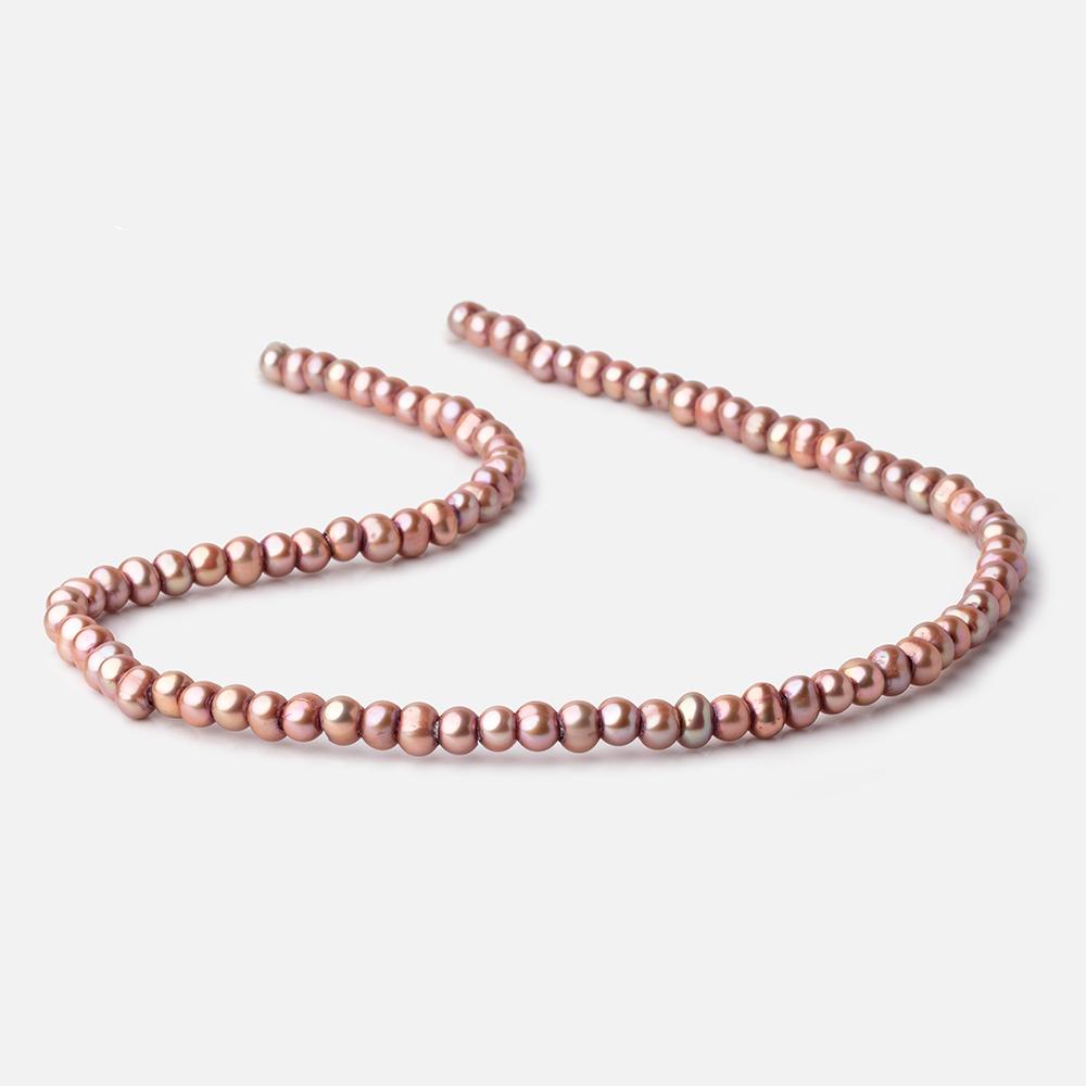5-6mm Rose Blush Off Round 2.5mm Large Hole Pearls 95 Beads