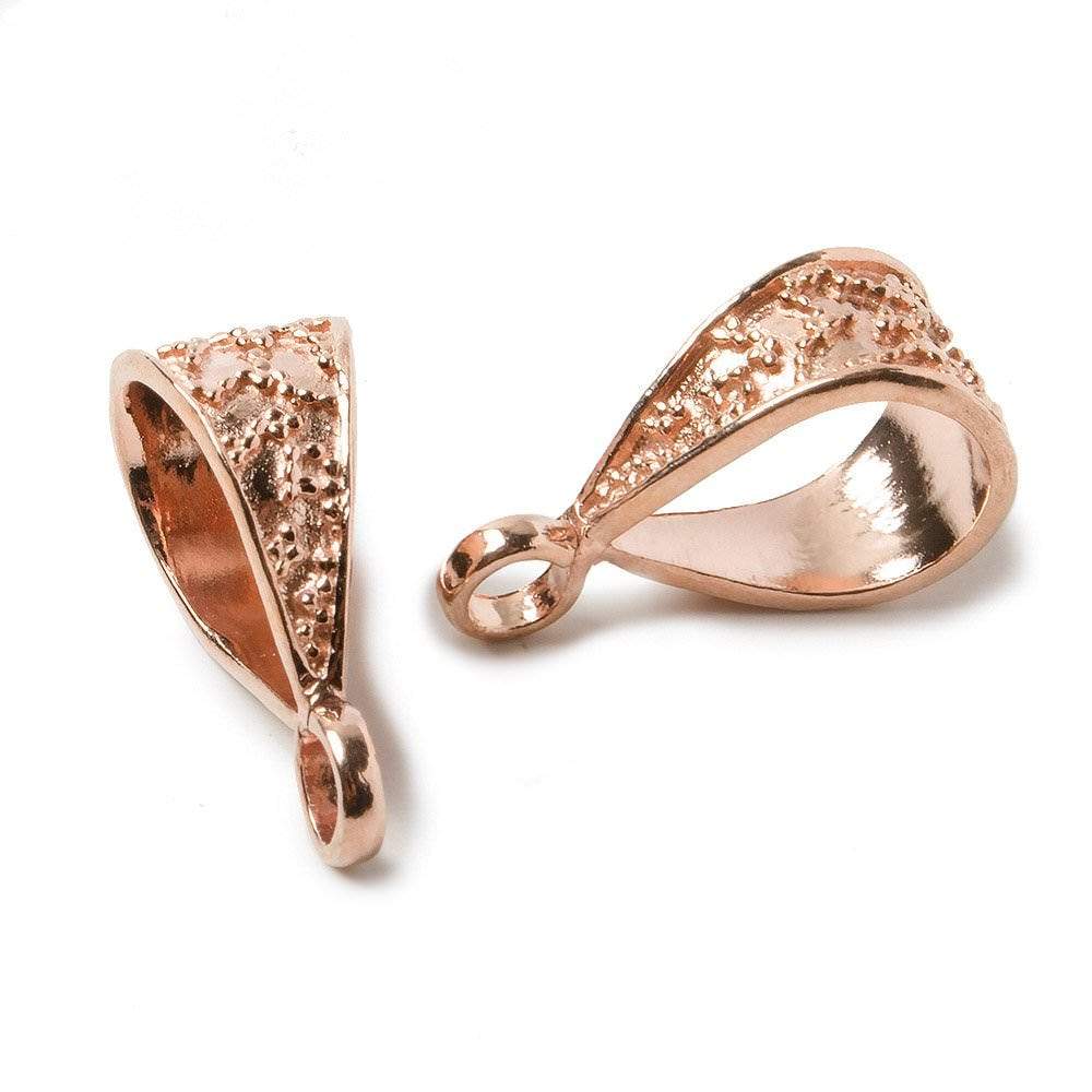 19.5x9mm Rose Gold plated Copper Bail Miligrain Vine Design 1 pcs