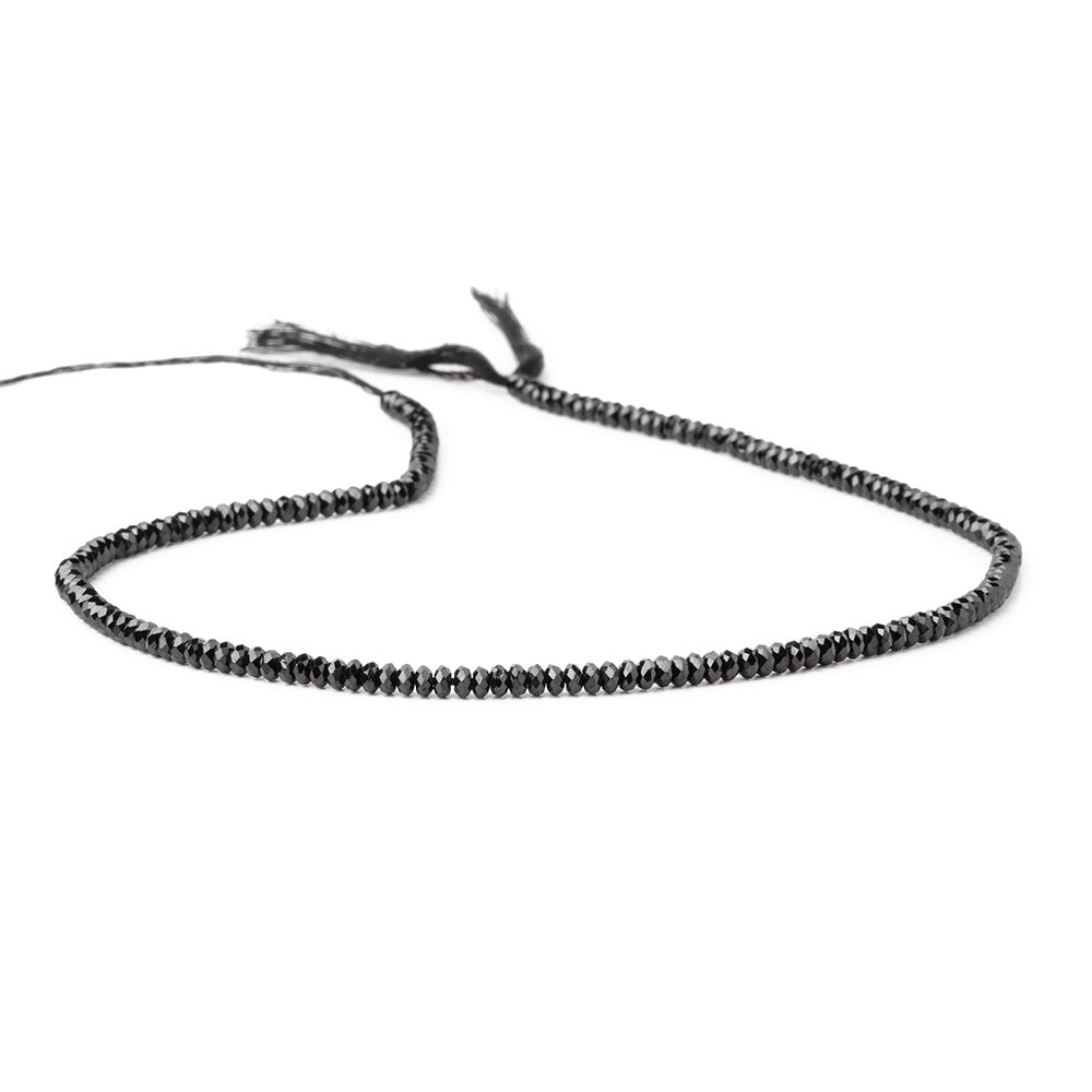 3mm Black Spinel Micro Faceted Heishi Beads 12.5 inch 180 pieces AAA