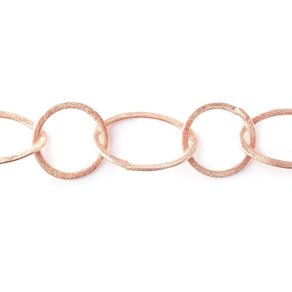 19mm & 27x16mm Rose Gold plated Brushed Round & Marquise Link Chain