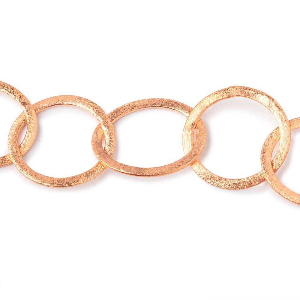 19mm and 22x18mm Copper Brushed Round & Oval Link Chain