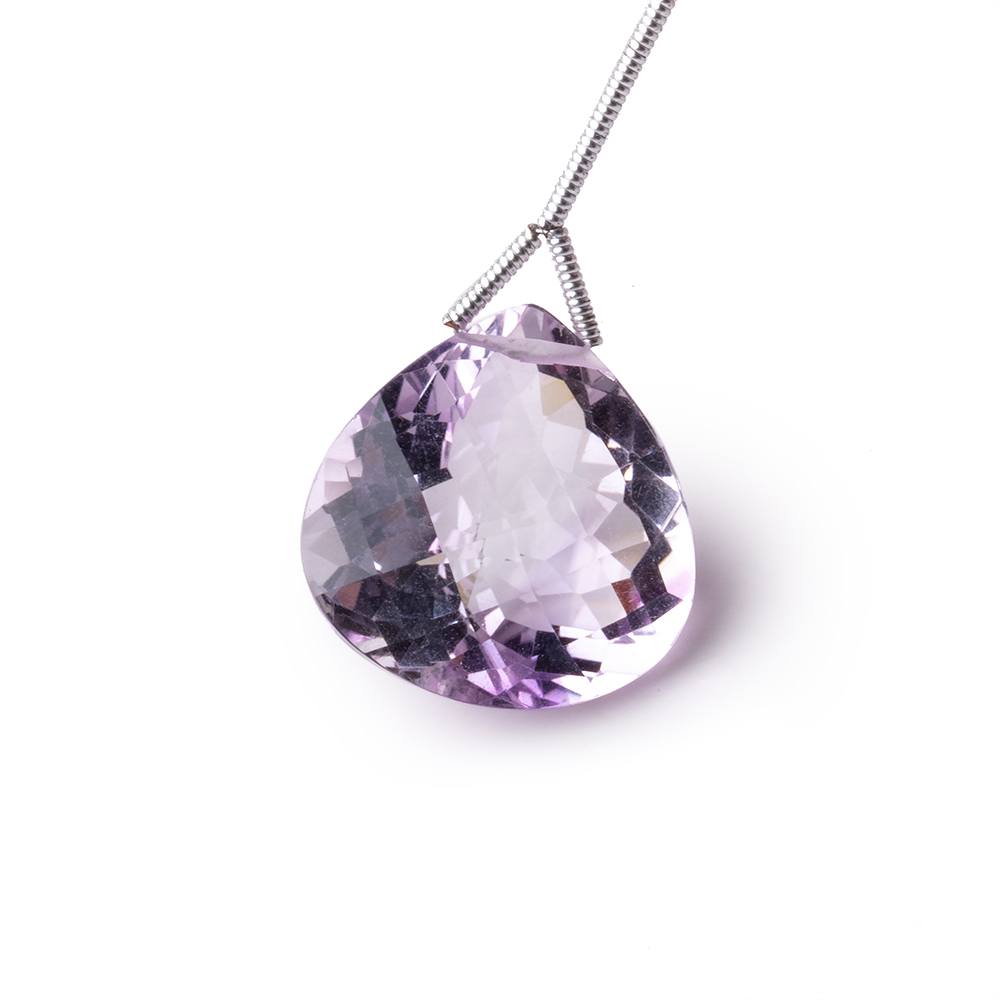 19mm Pink Amethyst Faceted Heart Focal 1 Bead AAA