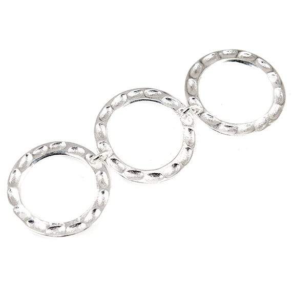 19mm Sterling Silver plated Copper Hammered Circle Bead 3 pieces*DISCONTINUED*