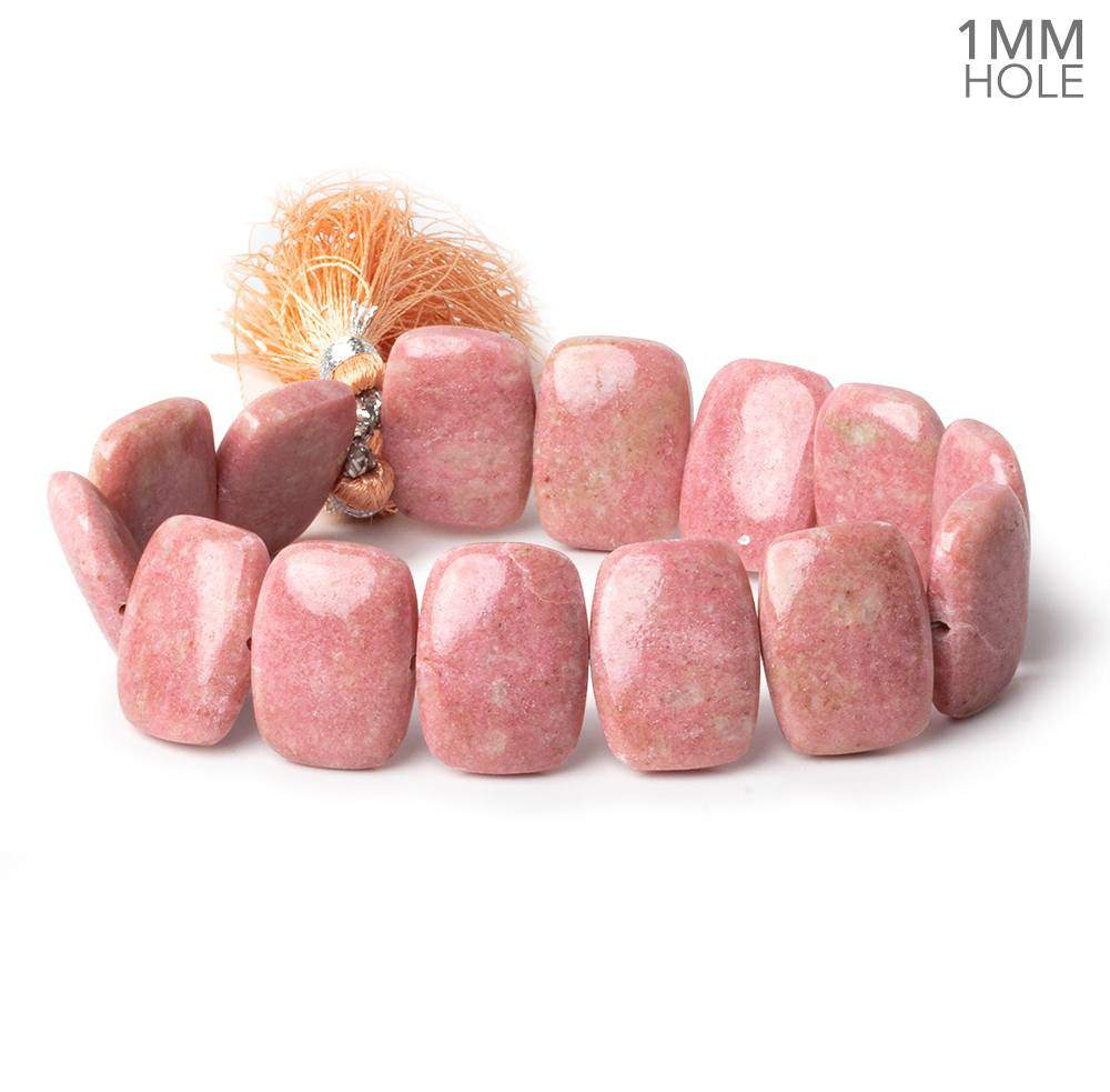 19x14mm Thulite side drilled Plain Cushion Beads 8 inch 14 pieces A 1mm large hole