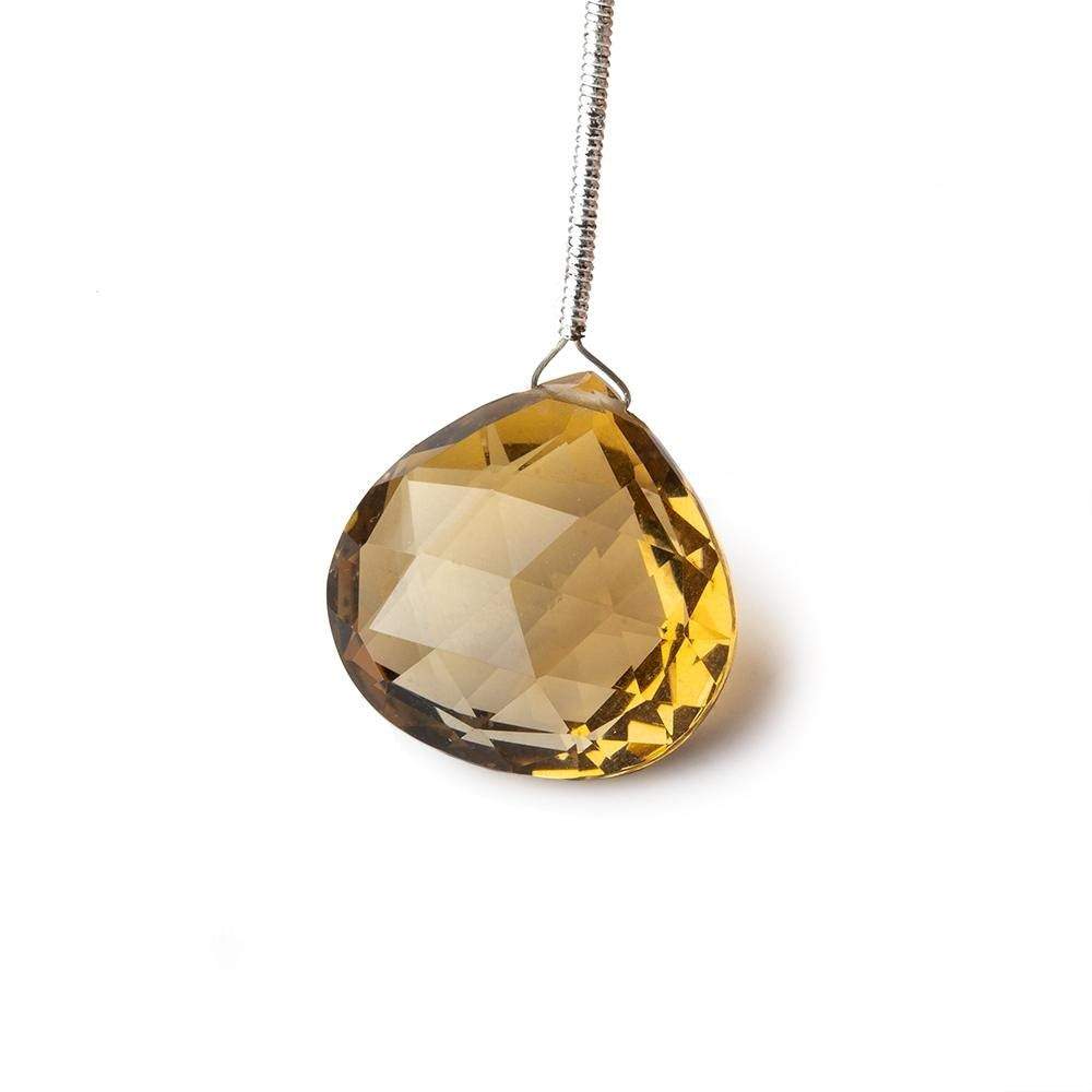 19x18mm Honey Quartz Faceted Heart Focal Bead 1 piece AAA