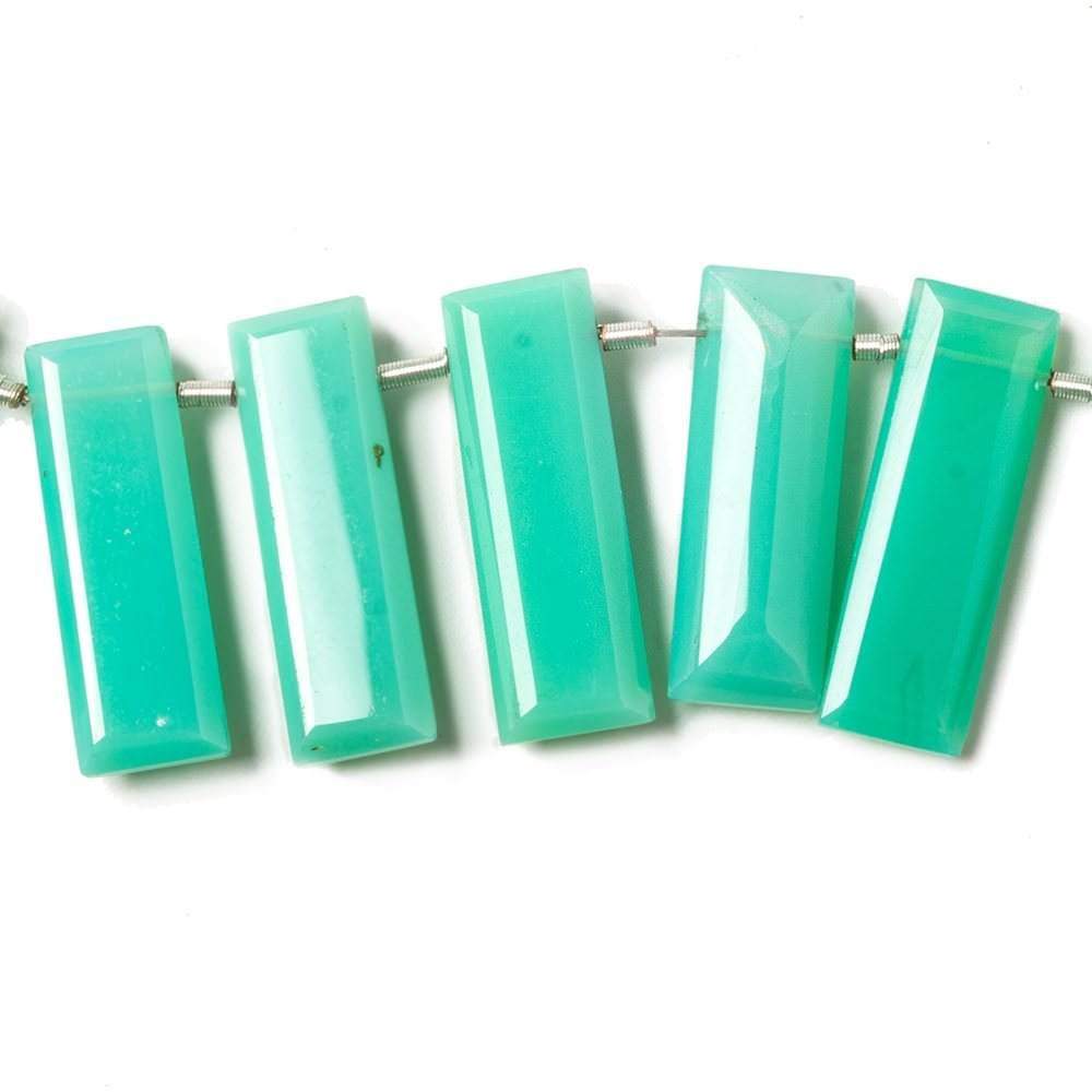 19x7mm Green Onyx Faceted Emerald Cut Beads 8 inch 21 pieces