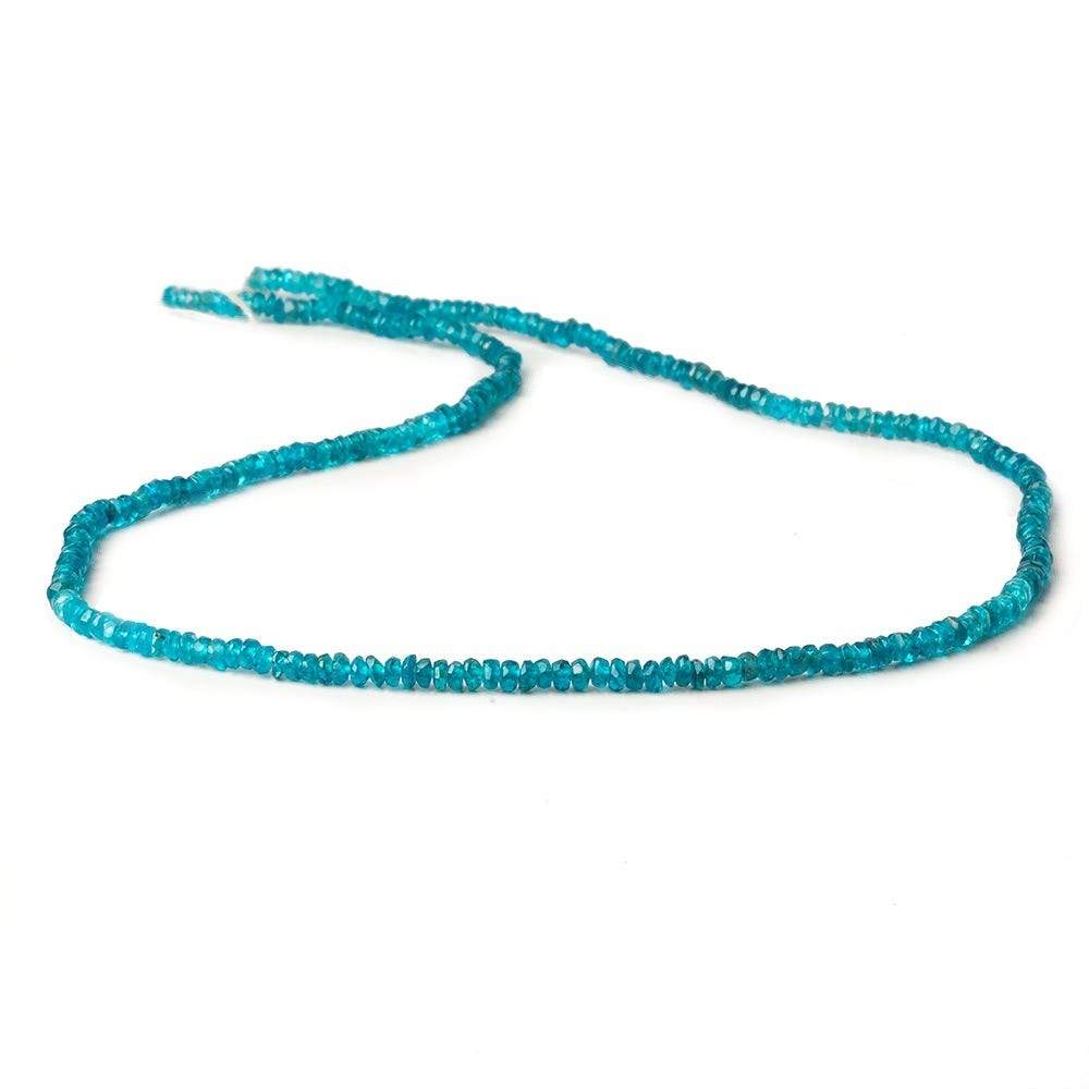 2-2.5mm Neon Apatite Faceted Rondelles 14 inch 200 Beads AA
