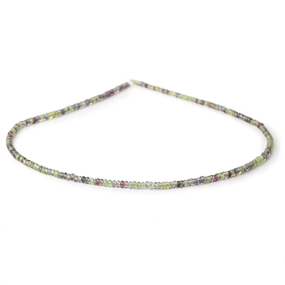 2-2.7mm Multi Color Sapphire Plain Rondelle Beads 15 inch 245 pieces