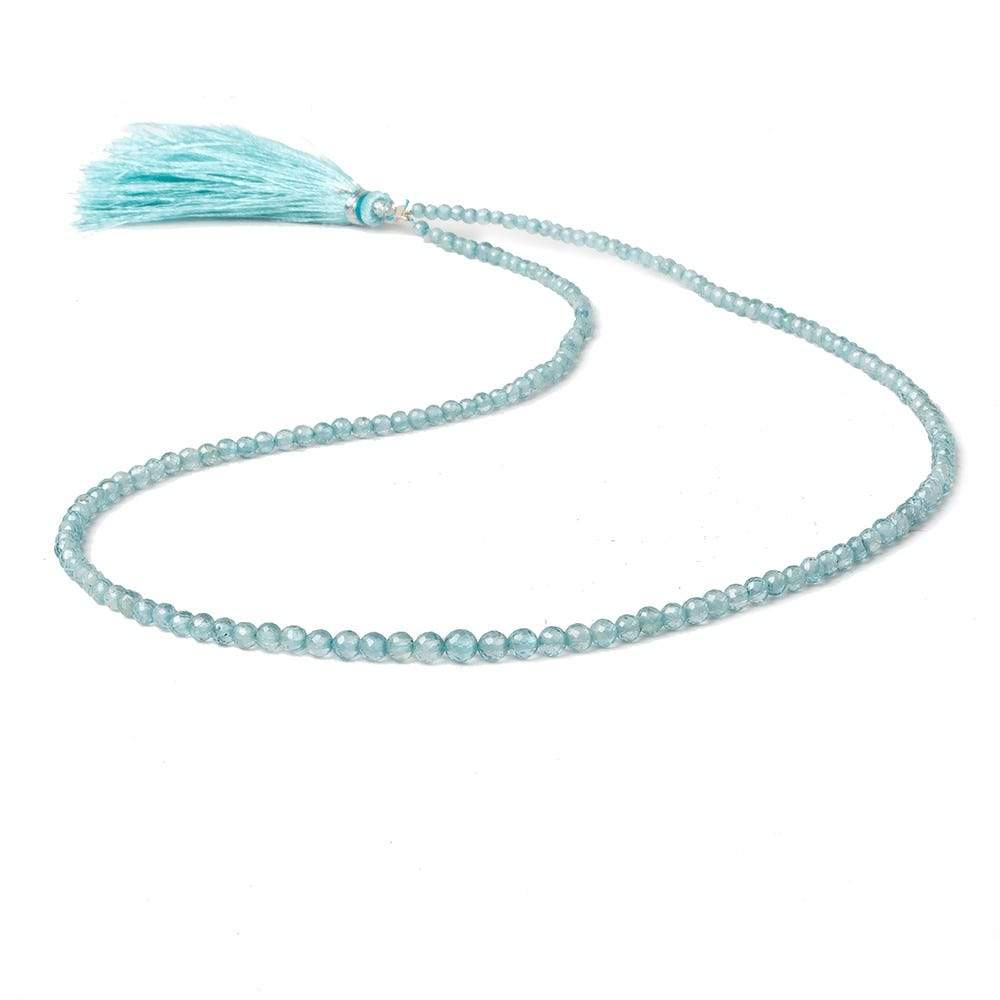 2.5-4mm Blue Zircon micro faceted round 16 inch 146 beads AA