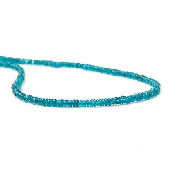 2-3mm Neon Blue Apatite unfaceted rondelle 13 inch 256 Beads
