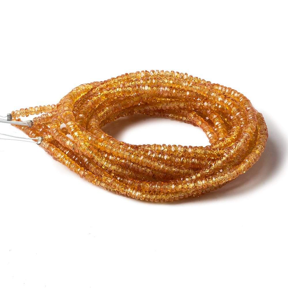 2-3mm Orange Songea Sapphire Faceted Rondelle Beads 16 inch 302 pieces