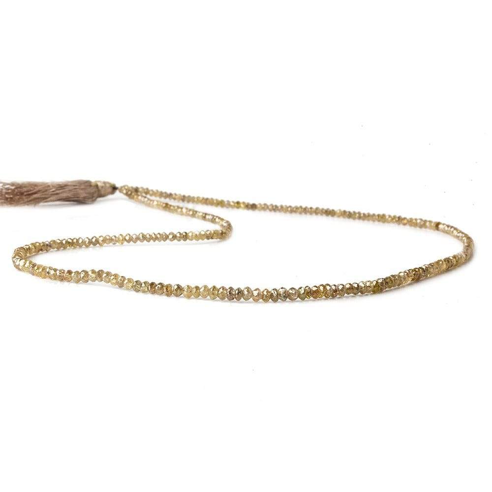 2-3mm Rich Champagne Diamond Faceted Rondelle Beads 16 inch 252 pieces