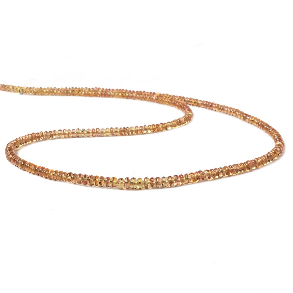2-4mm Orange Yellow Fancy Sapphire plain rondelles 19 inch 302 beads AA