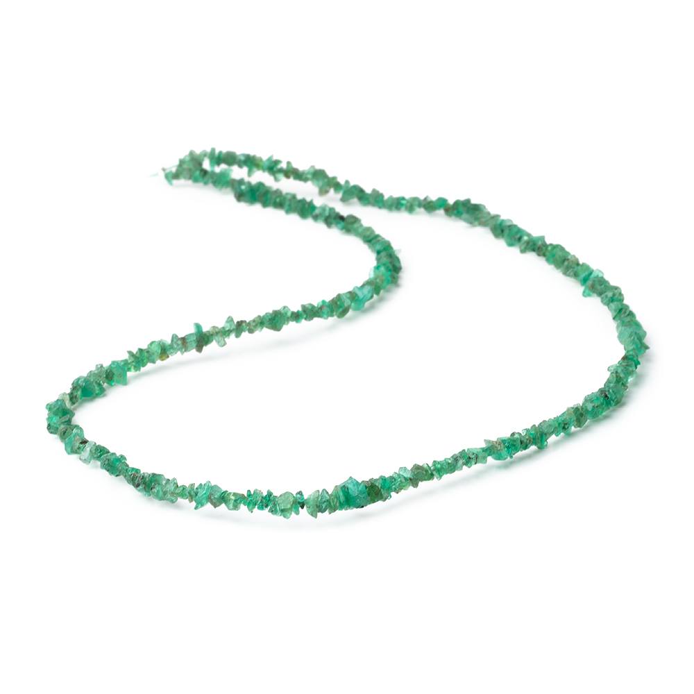 2-4mm Zambian Emerald Chip Beads 15 inch 290 pieces