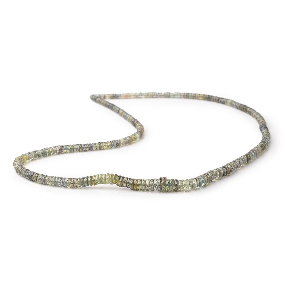 2-6.5mm Moss Green Sapphire Faceted Heishi Beads 18 inch 350 pieces AAA