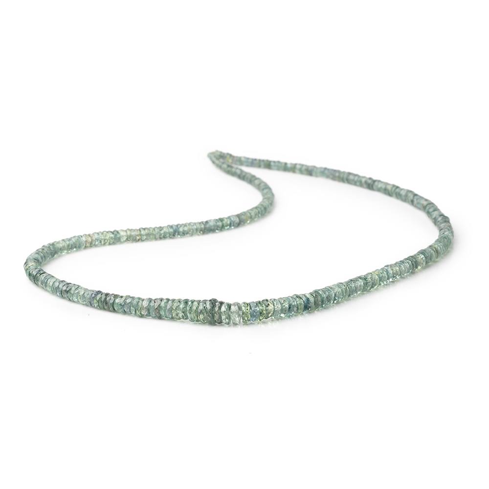 2-6mm Sea Green Sapphire Faceted Heishi Beads 17 inch 320 pieces AAA