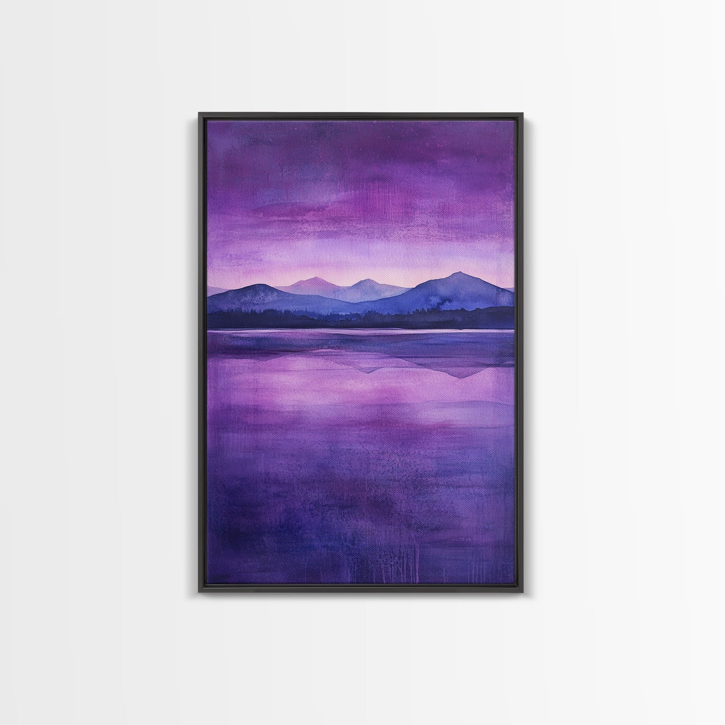 Purple and Lavender Landscape Painting Print, Reflections, Original Watercolor Painting Print, Custom Painting, Living Room Wall Art