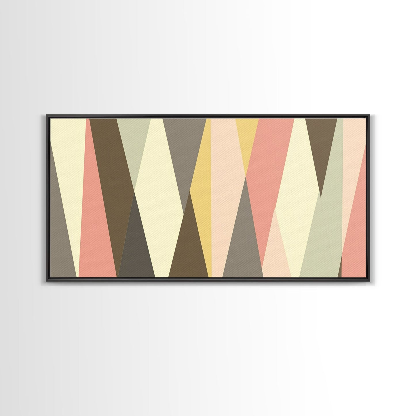 Mid Century Modern Abstract Geometric Shapes Wall Art, Diamonds and Chevrons, MCM Decor, Retro Living Room Art