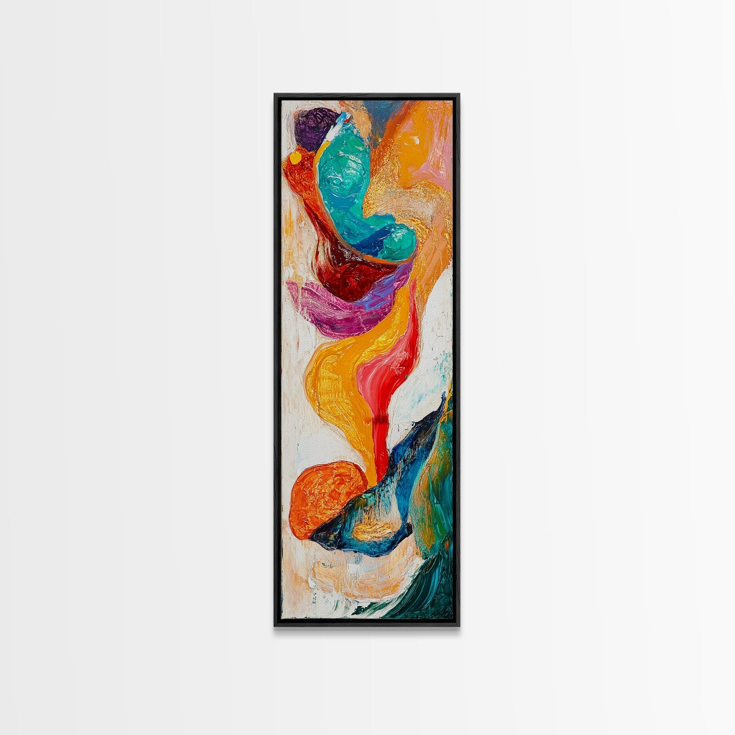 Fiery Abstract, Color Explosion, Dynamic Painting, Framed Canvas Print, pink orange wall art, bold abstract art, modern art, vibrant art