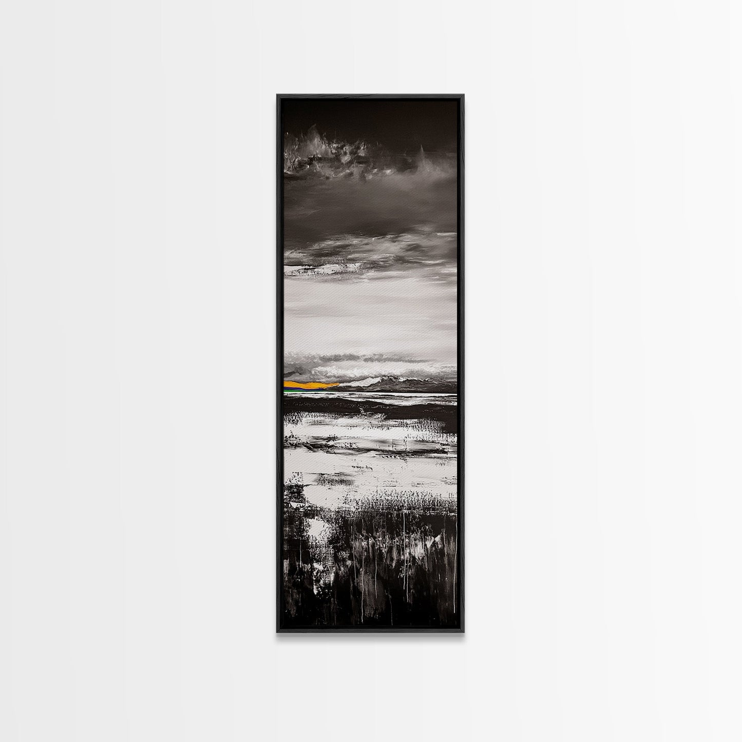 Moody Landscape Art, Black and White Painting, Nature Inspired Wall Decor, Rustic Home Accent, Modern Minimalist Style, Canvas Print