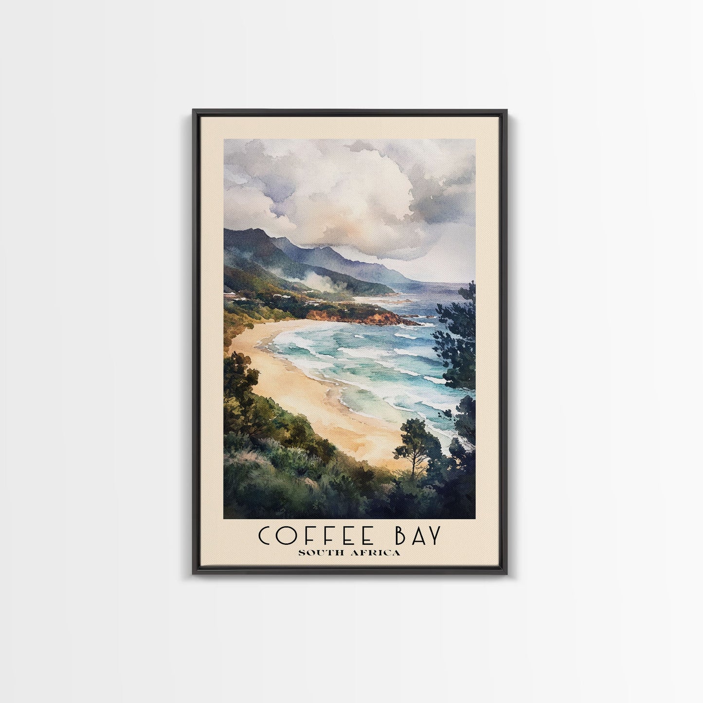Coffee Bay, South Africa Watercolor Beach Print, Vacation Gift, South Africa Wall Art, Beach Painting, Beach Decor, Beach Painting