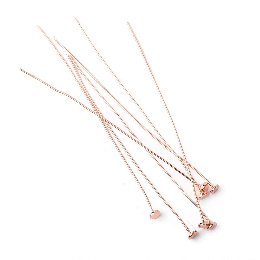 2 inch length Copper Headpin with flat circular head, 28 Gauge 22 pcs per bag
