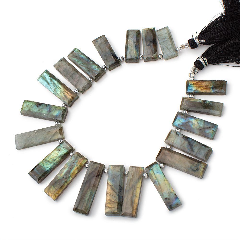 20-30mm Labradorite Bevel Faceted Rectangle Beads 8.5 inch 19 pieces