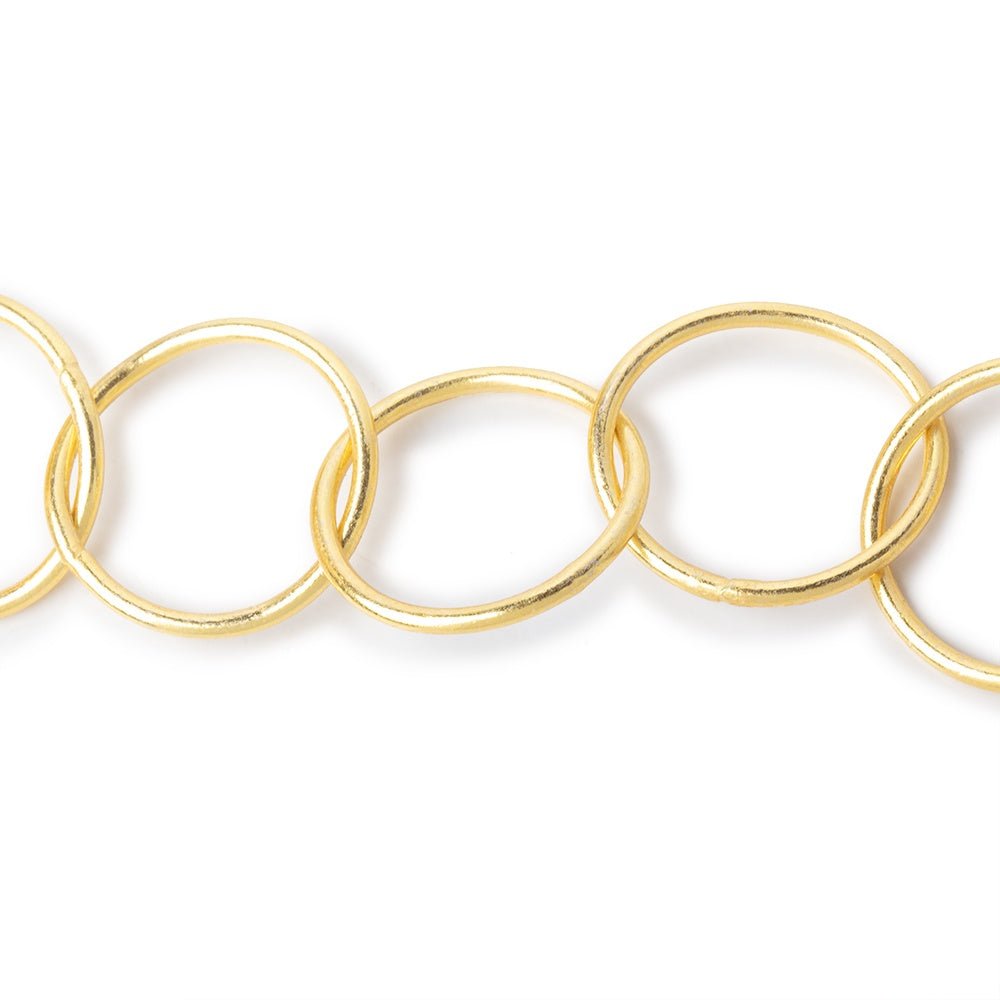 20mm 22kt Gold plated Plain Round Link Chain