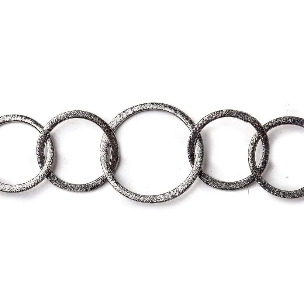 20mm & 26mm Black Gold plated Brushed Round Link Chain by the foot