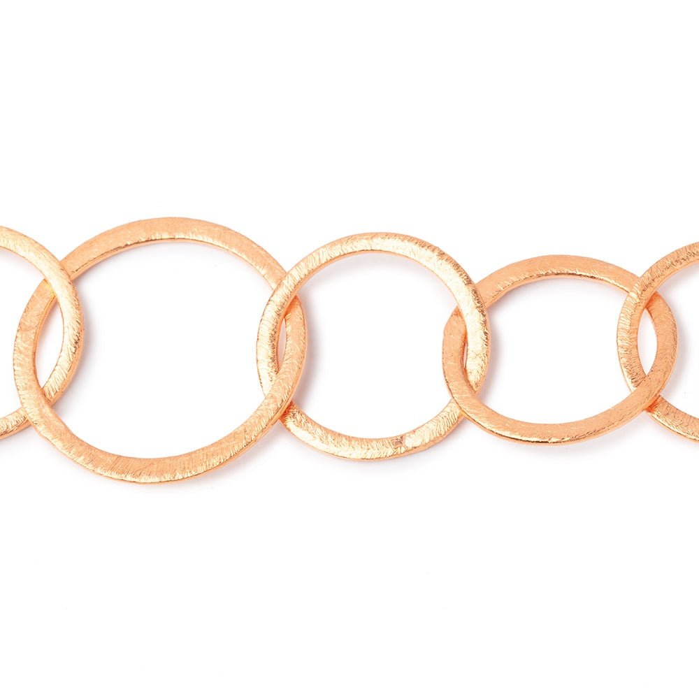 20mm and 26mm Copper Brushed Round Link Chain