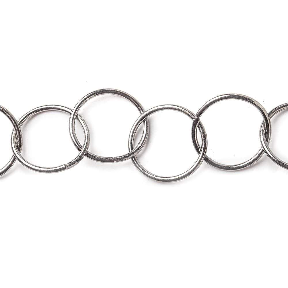 20mm Black Gold plated Plain Round Link Chain by the foot