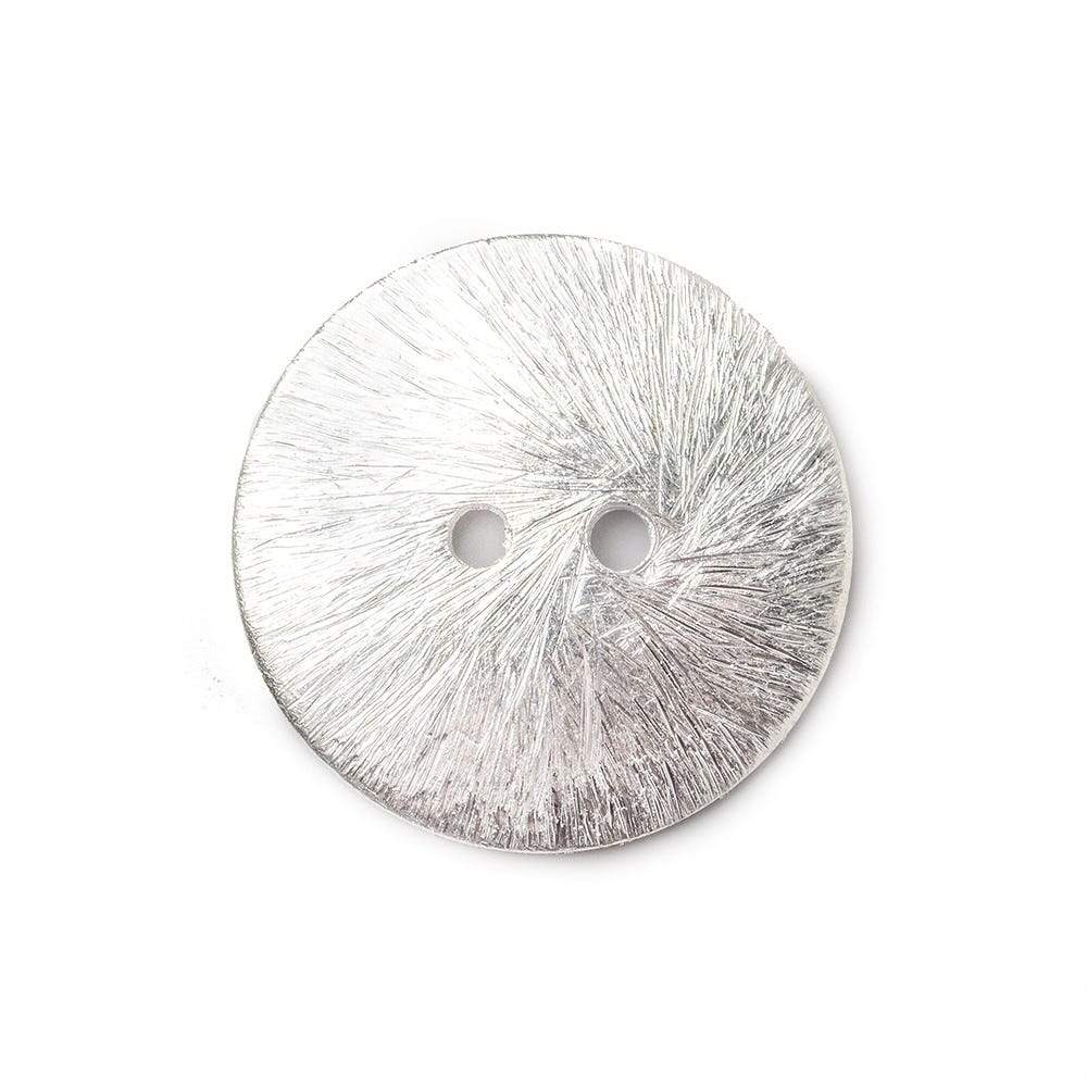 20mm Silver plated Round Button Brushed, 6 pieces