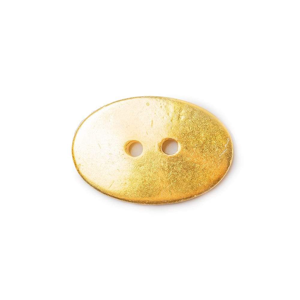 20x14mm 22kt Gold plated Oval Button 6 pieces