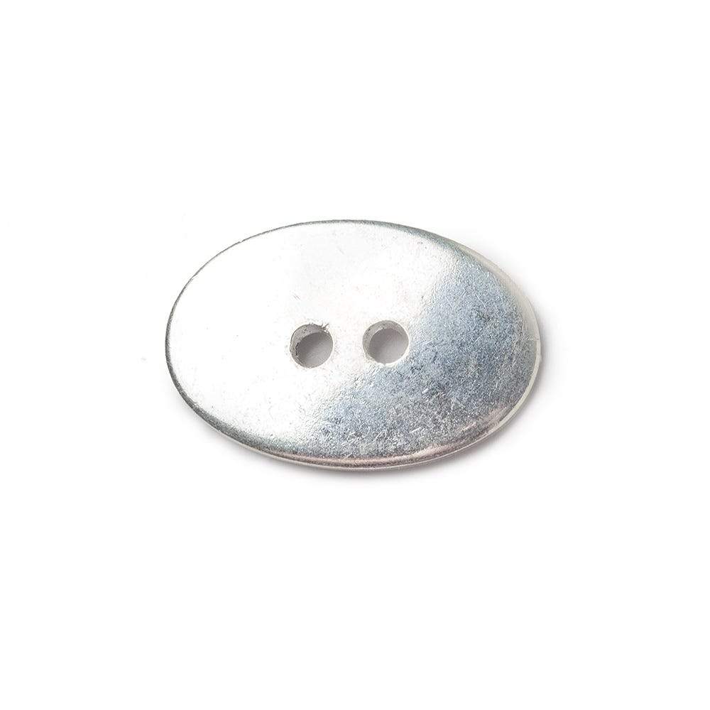 20x14mm Sterling Silver plated Oval Button, 6 pieces