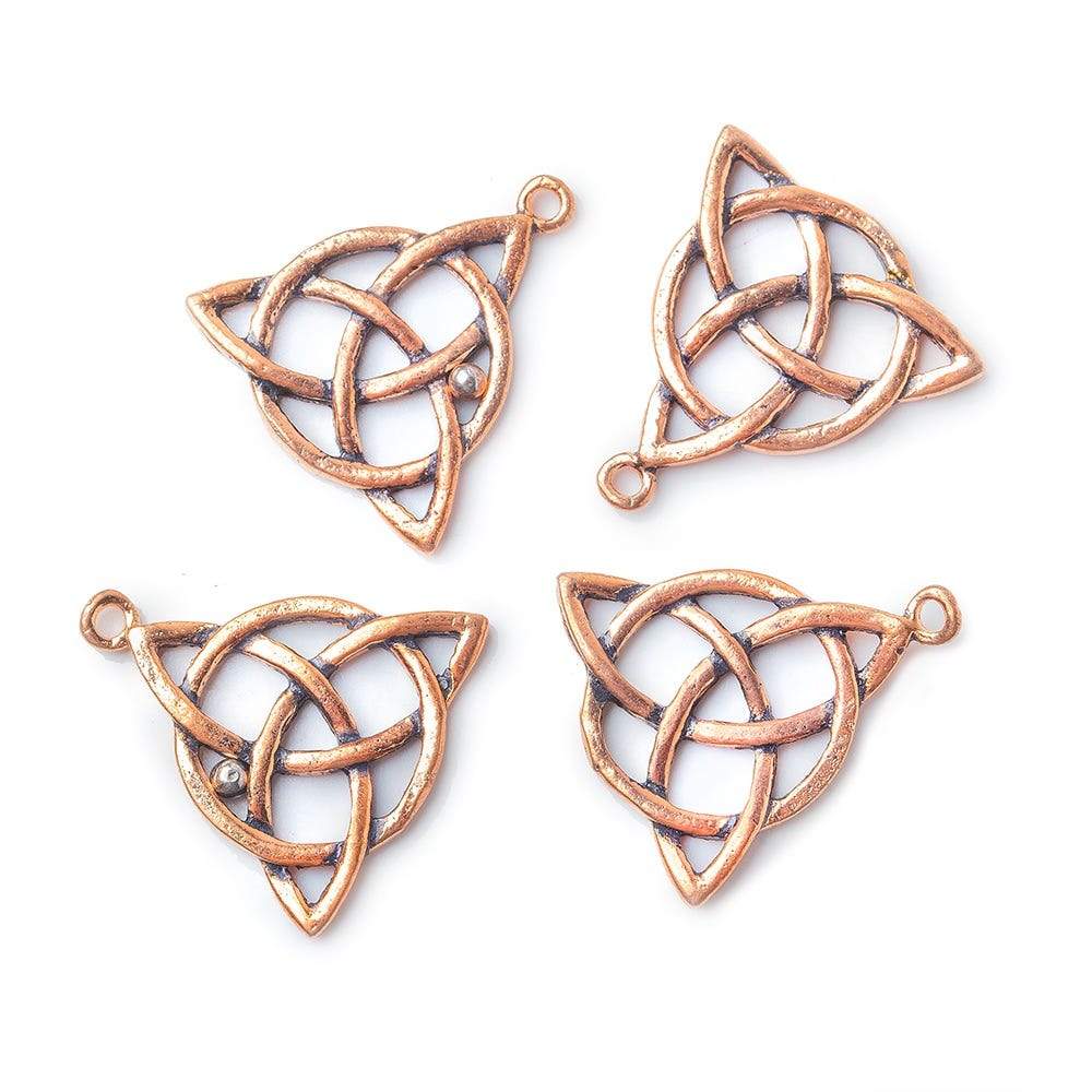 20x18x2mm Celtic Trillion Symbol Copper Charm Set of 4