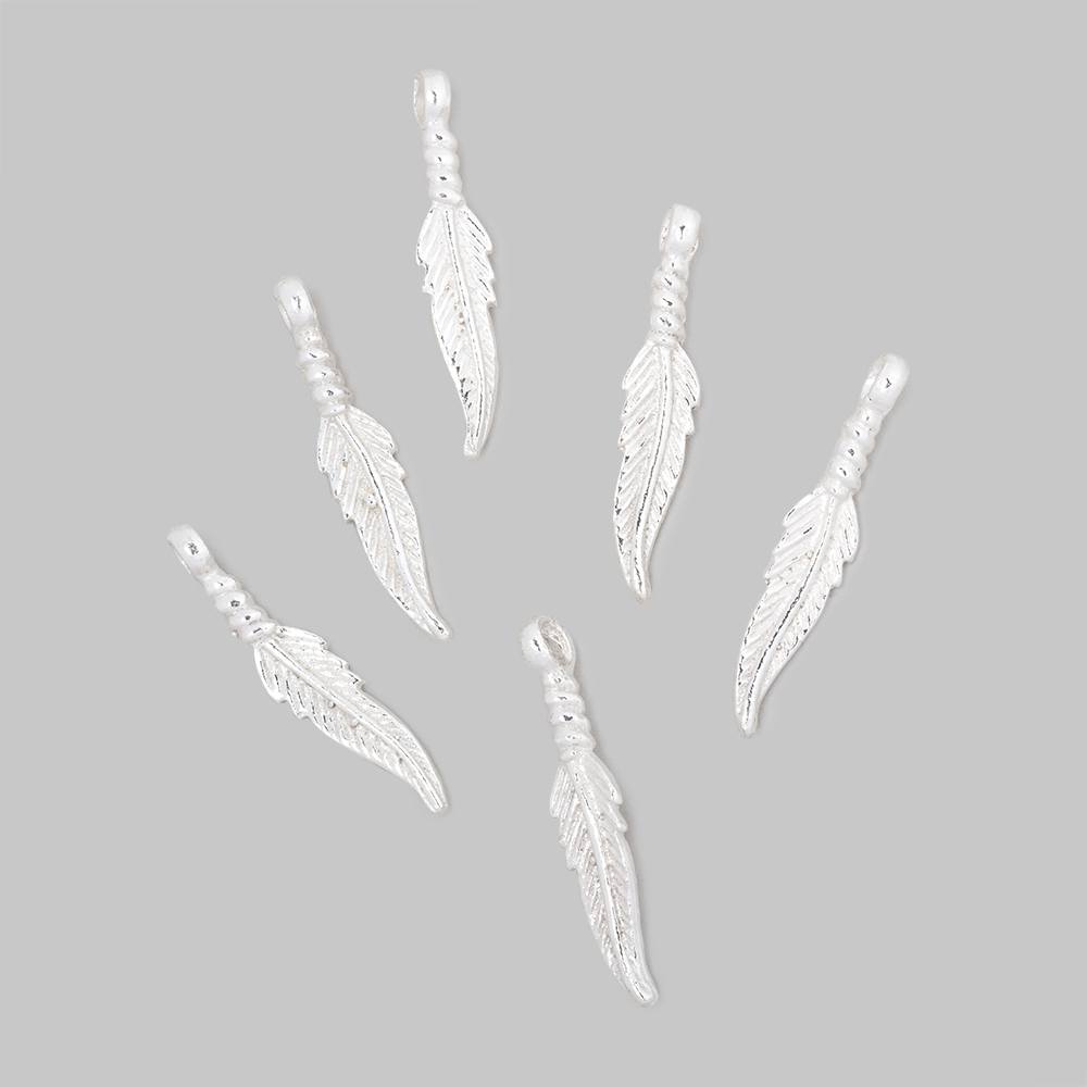 20x5mm Feather Pendant Charm Set of 6 pieces
