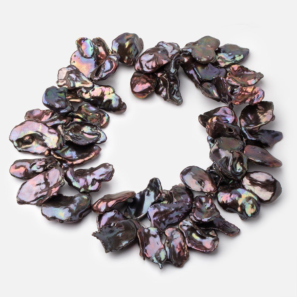 21-30mm Peacock Top Drill Ultra Keshi Freshwater Pearls 15 inch 52 Beads