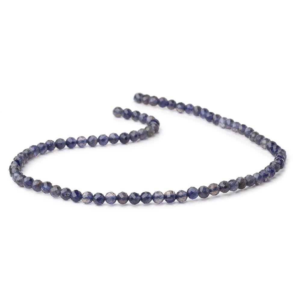 4mm Iolite Micro-faceted round beads 12.5 inch 78 pieces