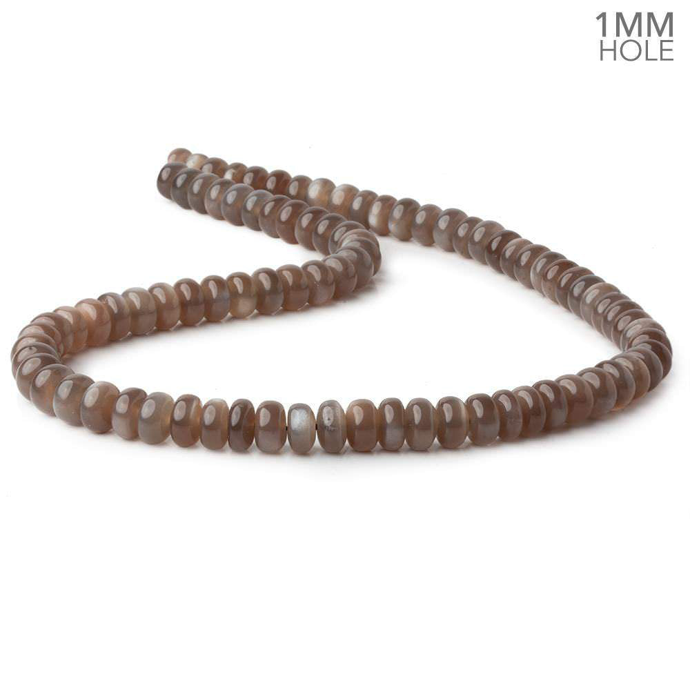 8mm Chocolate Moonstone plain rondelle beads 16 inch 84 pieces 1mm hole AA