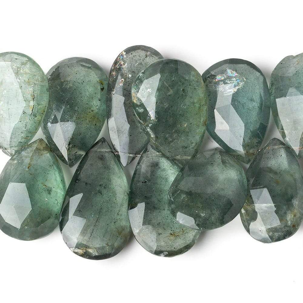 21x13-24x14mm Moss Aquamarine Faceted Pears 2.75 inch 11 Beads A