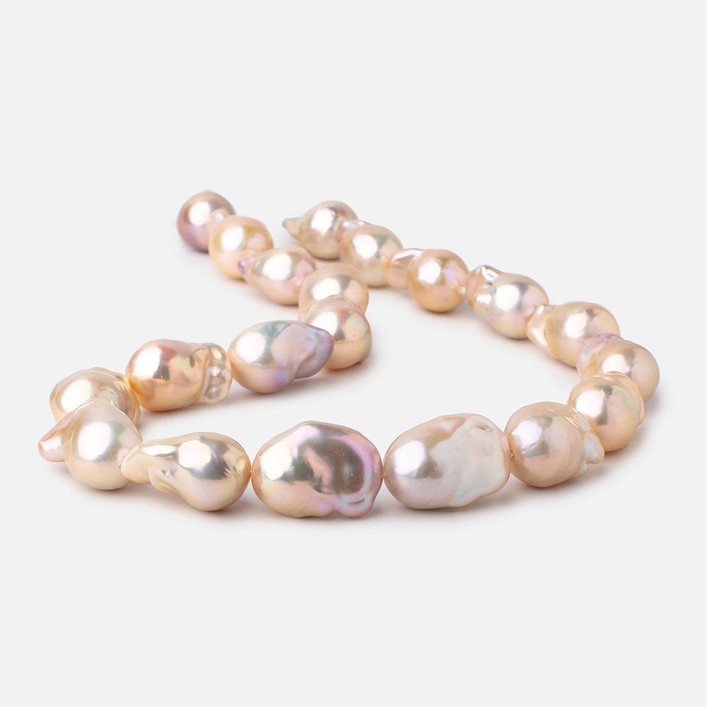 21x14-24x15mm Peach Ultra Baroque Freshwater Pearls 18 inch 18 pieces