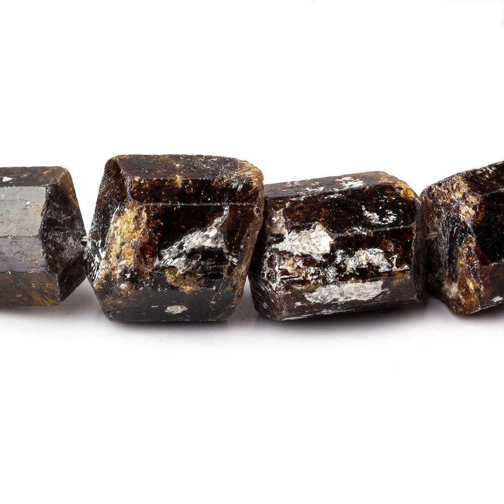 21x14-26x16mm Chocolate Tourmaline Straight Drill Natural Crystal 15 Beads