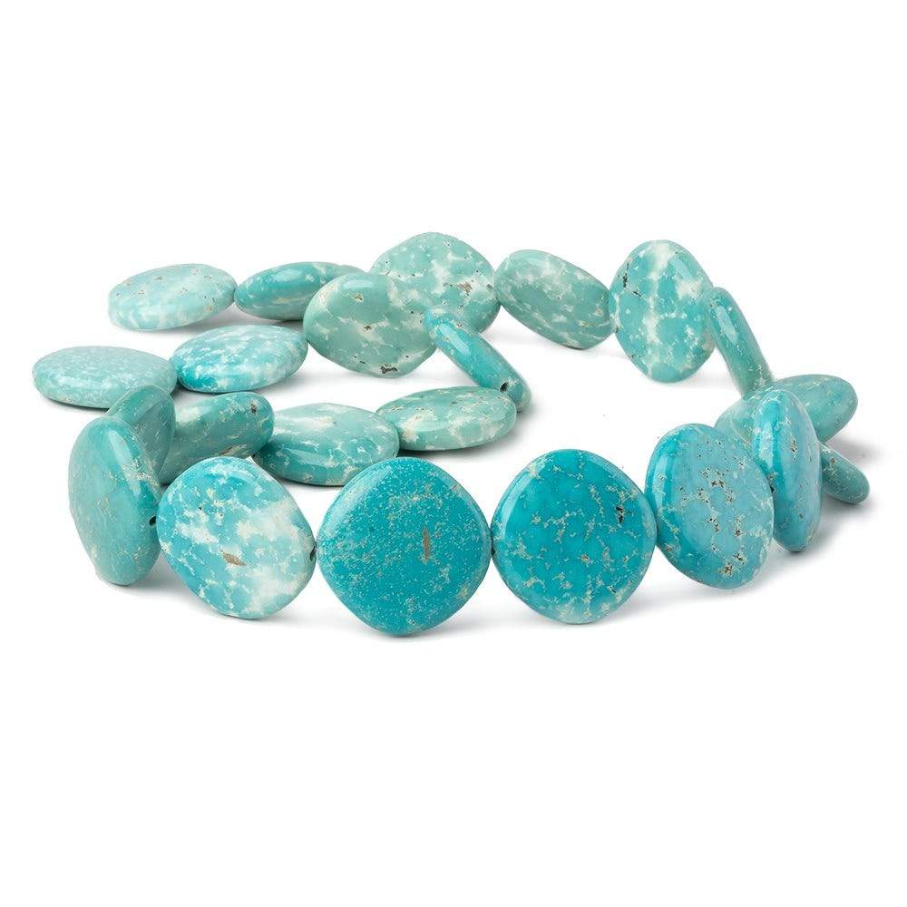 21x21mm Sleeping Beauty Turquoise plain pillows 18 inch 22 beads AAA