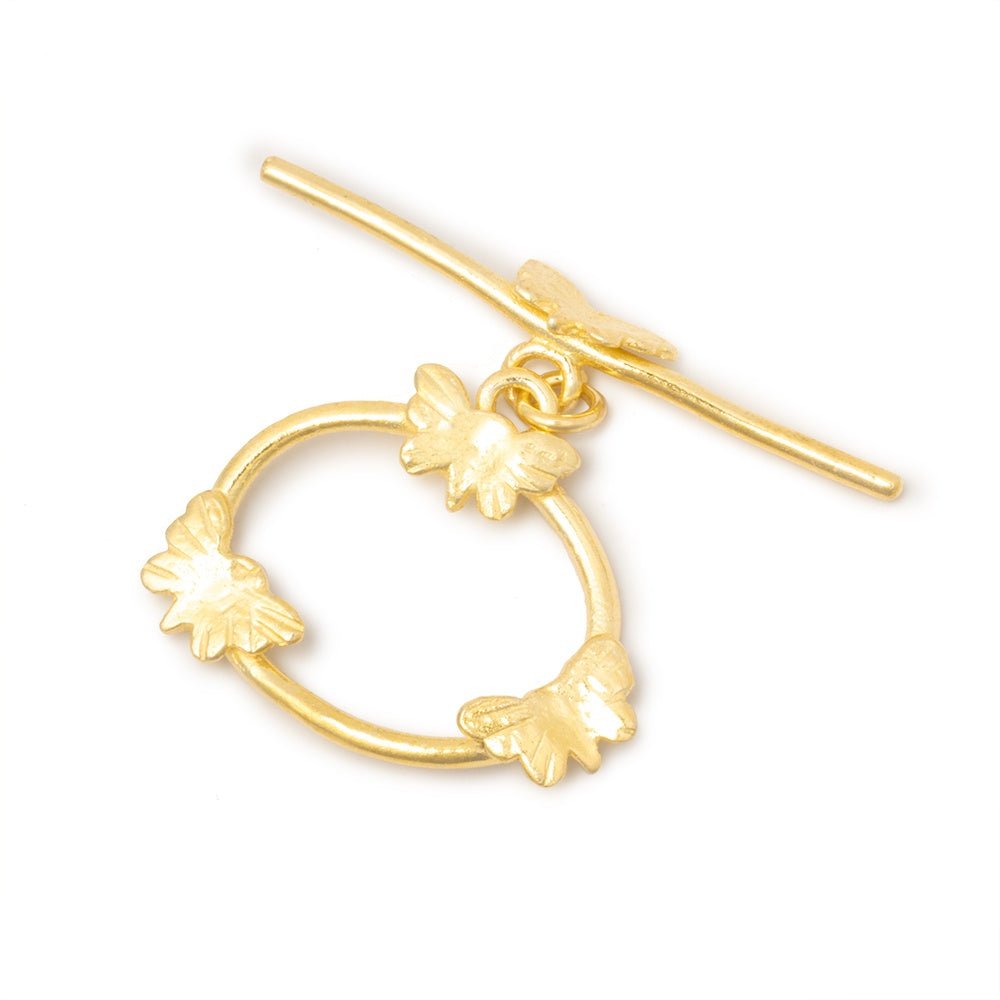 21x26mm Vermeil Oval Butterfly Toggle 1 piece
