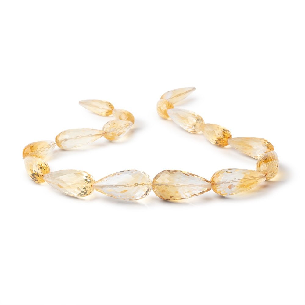 21x7-24x13mm Citrine Faceted Tear Drops 15.5 inch 16 Beads AA