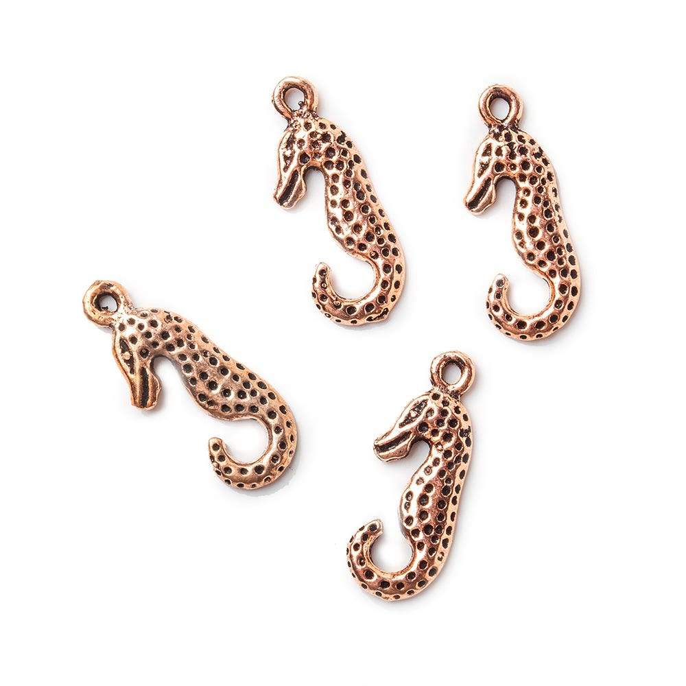 21x8mm Copper Finding Seahorse Charm Set of 4
