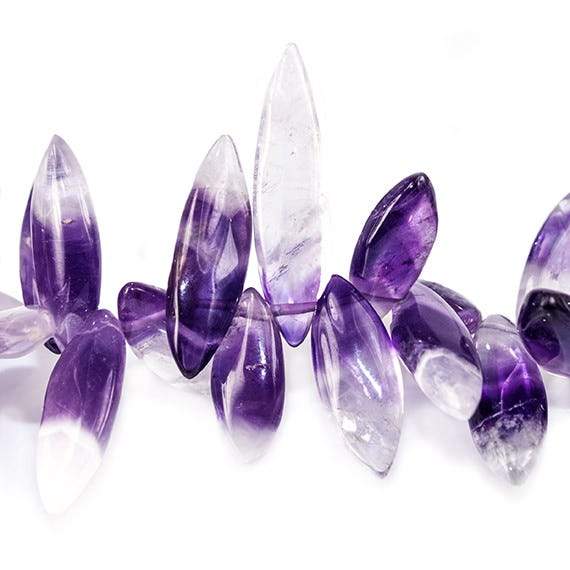 21x9-28x8.5mm Cape Amethyst Plain Marquise Beads 7.75 inch 41 pieces